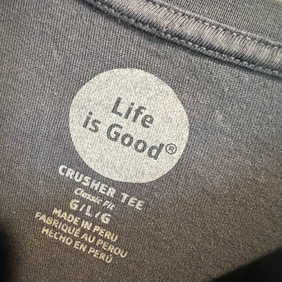 LIFE IS GOOD❄️ Navy, Long Sleeve Crusher T - Snowshoes and Pup - Picture 2 of 7